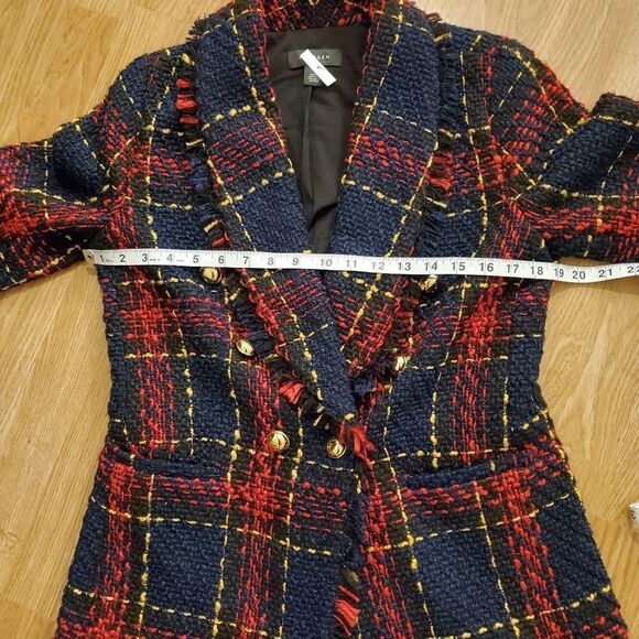 Halogen Raw Edge Cotton Blend Tweed Jacket - Picture 9 of 12